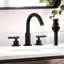 Robinet de salle de bain espacé 8 po à 3 trous noir mat-132291053
