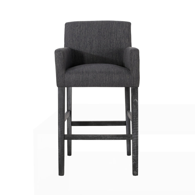 Ensemble de 2 tabourets de comptoir rembourrés de 30,5 pouces, Gris anthracite, 2
