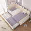 CrownLattice Upholstered Single Daybed with Pull Out Trundle, Crown-shaped Guest Beds-110193337