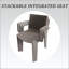Holiday - Fauteuil empilable en PP gris chaud 4 pièces avec table pliante multifonctionnelle intérieure / extérieure moderne - ergonomique et durable-129435697
