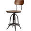 Modern Brown 18.5" x 16.25" x 38.25" Adjustable Swivel Barstool with Curved Back-79289348