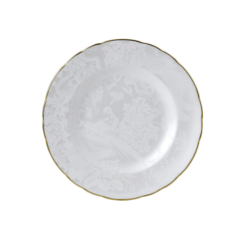 Aves Handmade Bone China Salad/Dessert Plate, Pearl