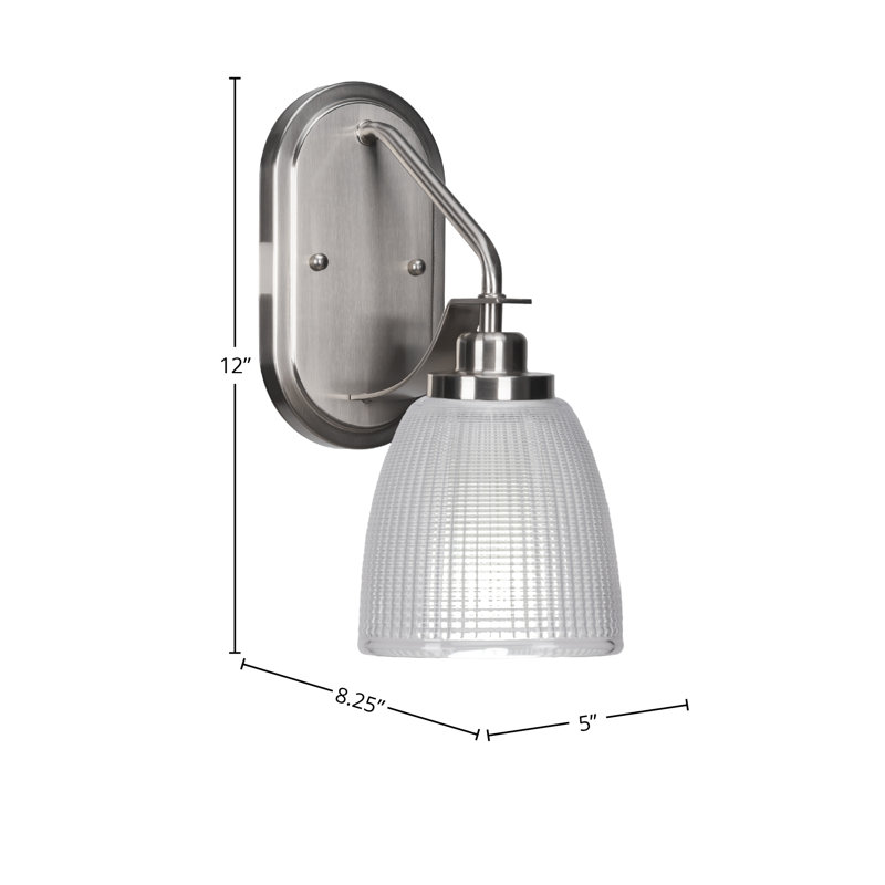 Alirra Wall Sconce Shown With 5" Clear Ribbed Glass, Brushed Nickel