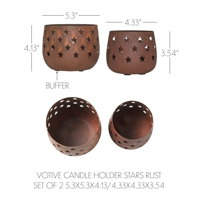 Ensemble de 2 porte-bougies festives, Brun