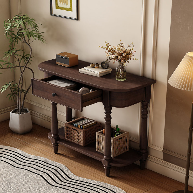 36"Wide 2-Drawer Chest with Open Shelf, Espresso