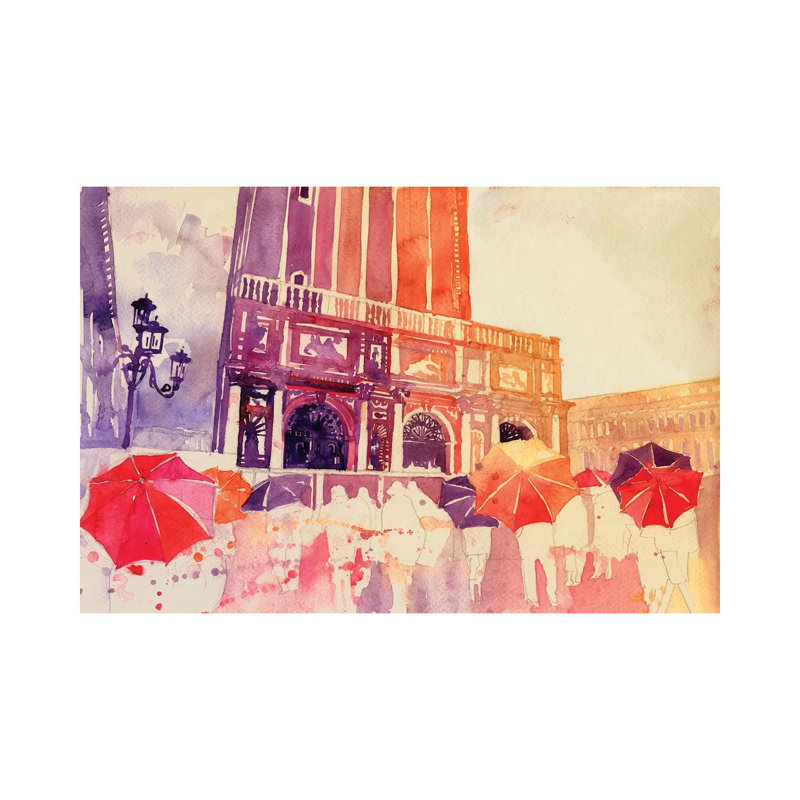 Summer Drizzle In Venezia by Maja Wronska - Wrapped Canvas Painting
