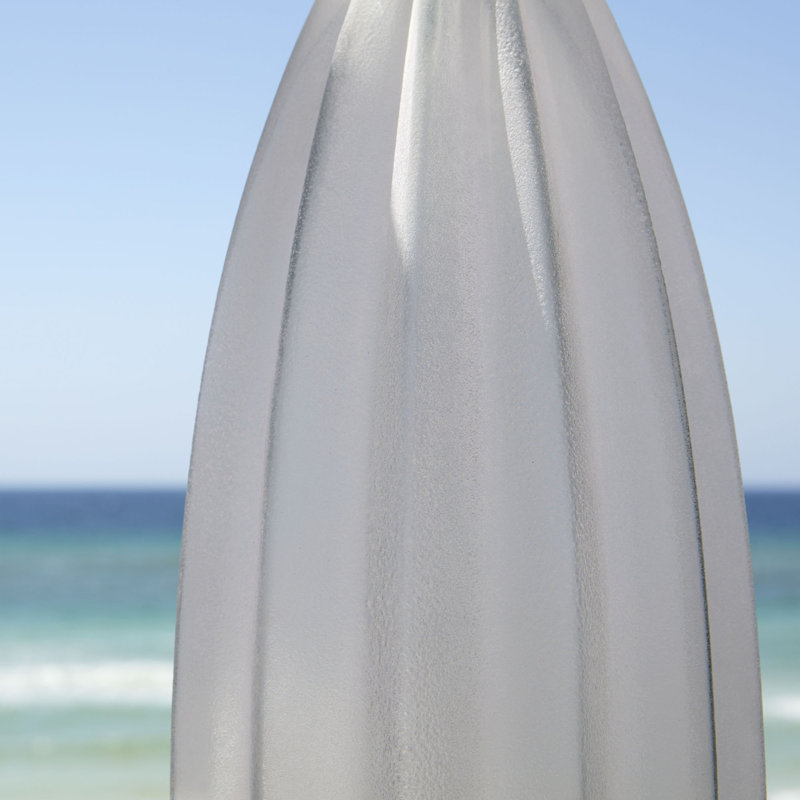 Blakemore Grey Glass Table Lamp with Off-White Cotton Shade