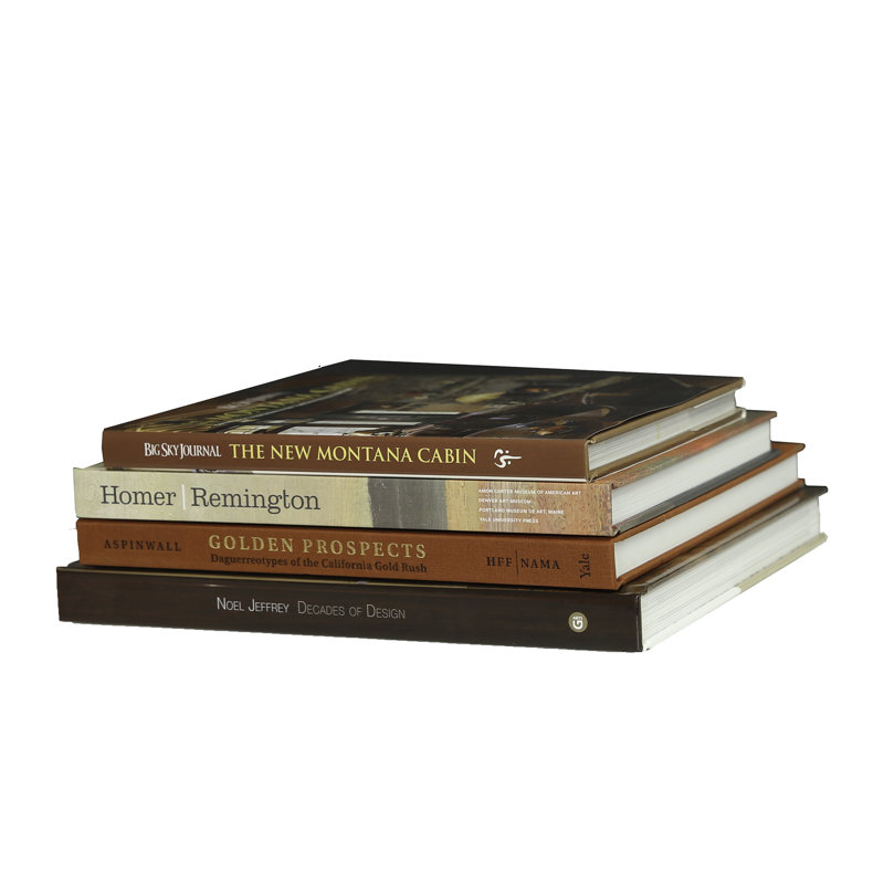 Livres décoratifs - Pile de table basse Santa Fe - 4 livres bruns et rouges