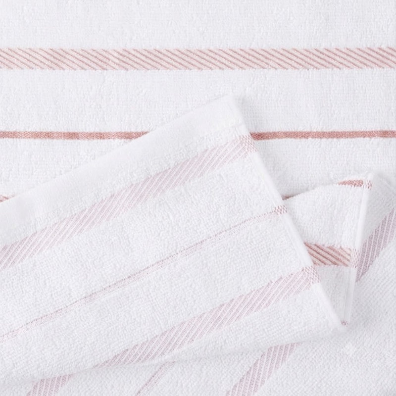 Serviettes de cuisine séchées rose et blanche, ensemble de 4 torchons en coton, linge de cuisine doux et absorbant