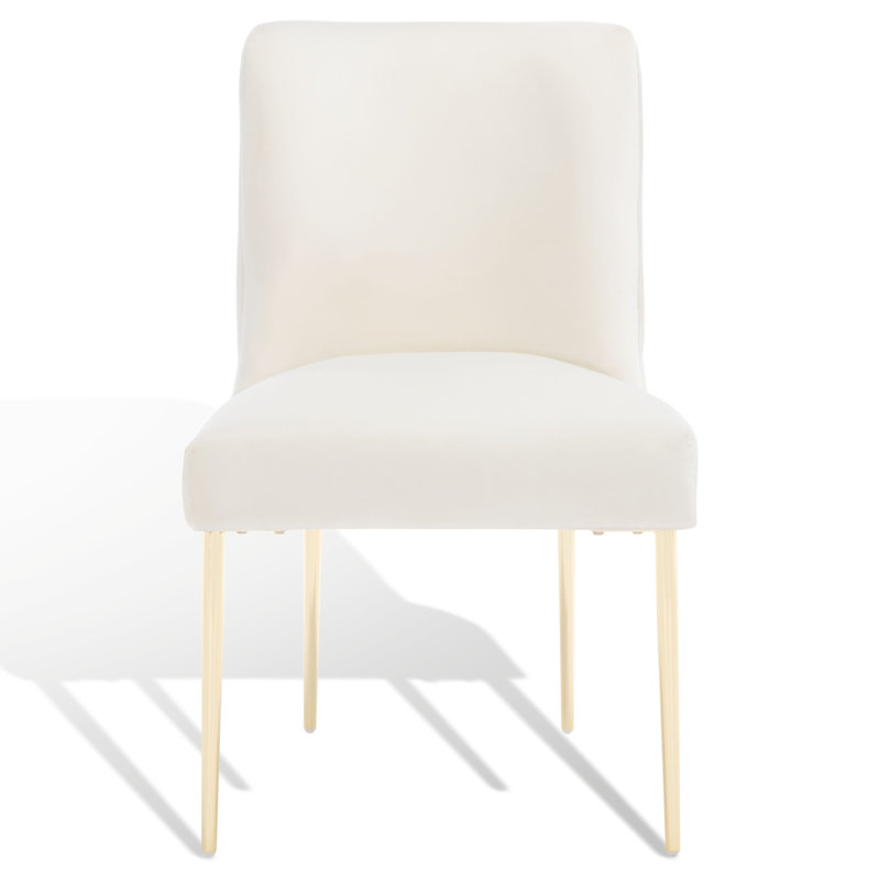 Pine Lake 20.25'' H Upholstered Side Chair, Velvet Creme