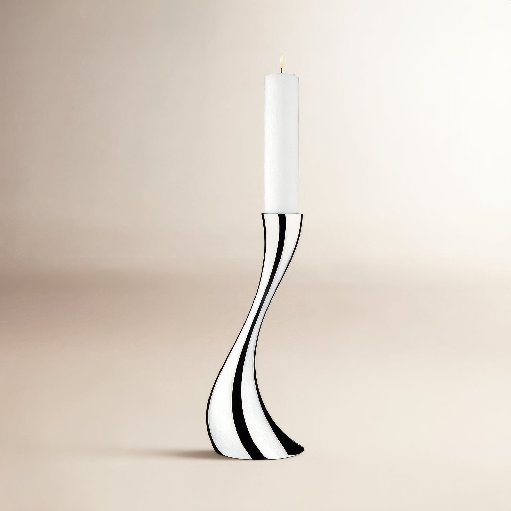 Cobra Stainless Steel Floor Candlestick, 15.75" H x 3.86" W x 3.86" D, Silver