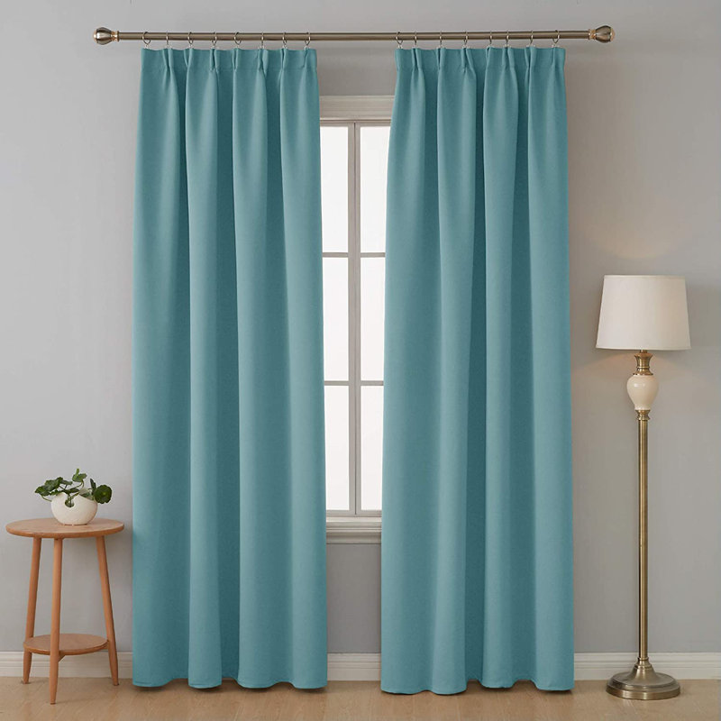 Fari Blackout Curtain Pair, Sky Blue, 117cm W x 229cm D