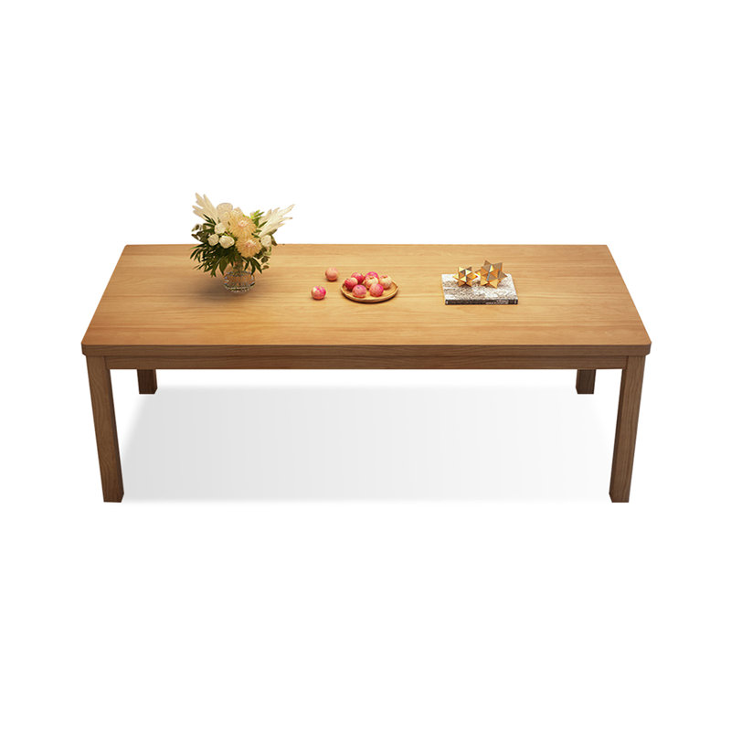 Burlywood Rectangular Solid Wood Dining Table, 29.53”H x 86.61”L x 31.5”W