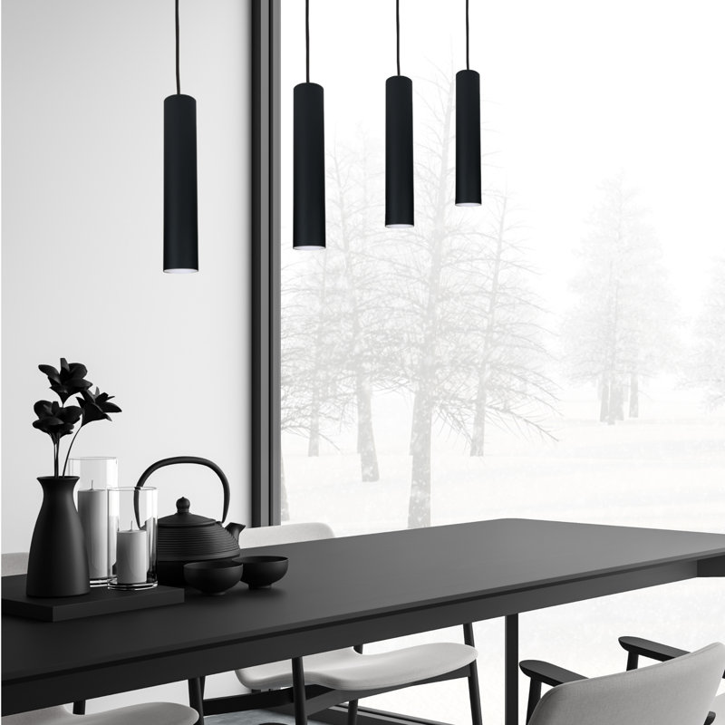 Svala - Light Matte Black Cylinder Pendant, 4