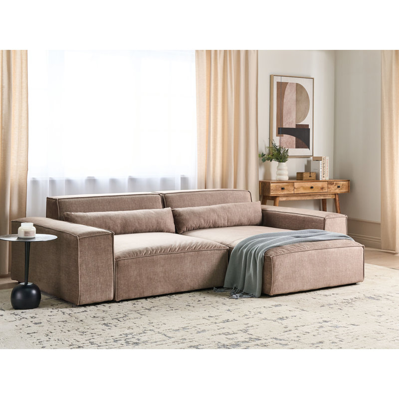 Boleslovas Sofa & Chaise, Brown, Left Hand Facing