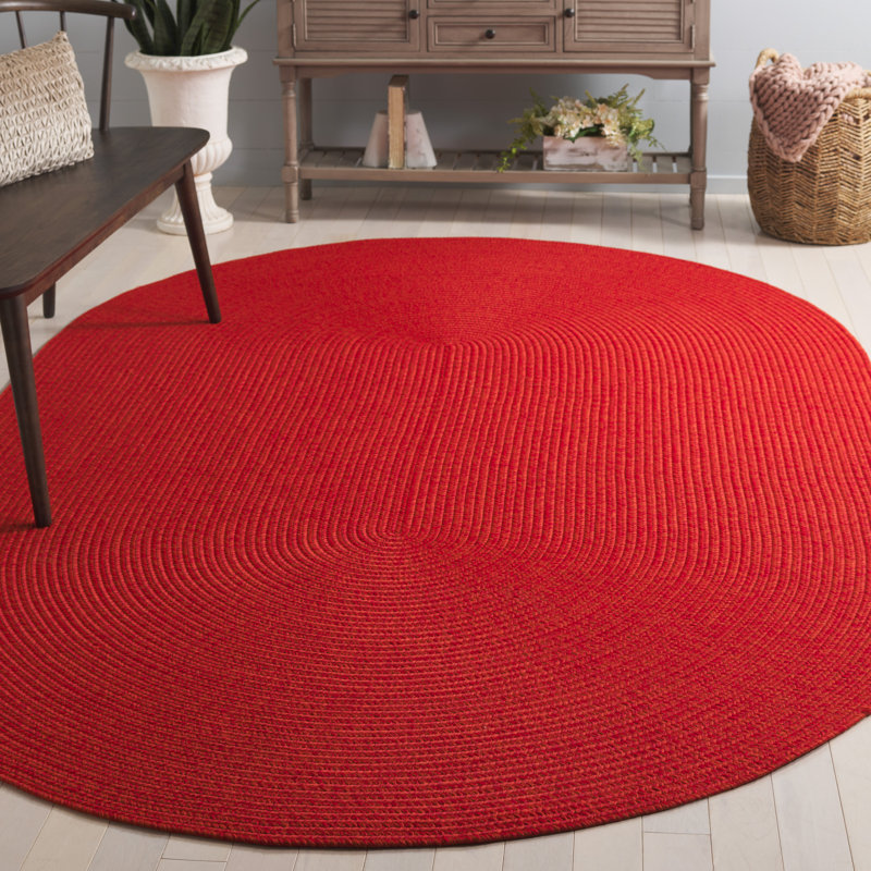 Tapis de couleur unie tissé à la main Performance Graddy, Oval 6 pi x 9 pi