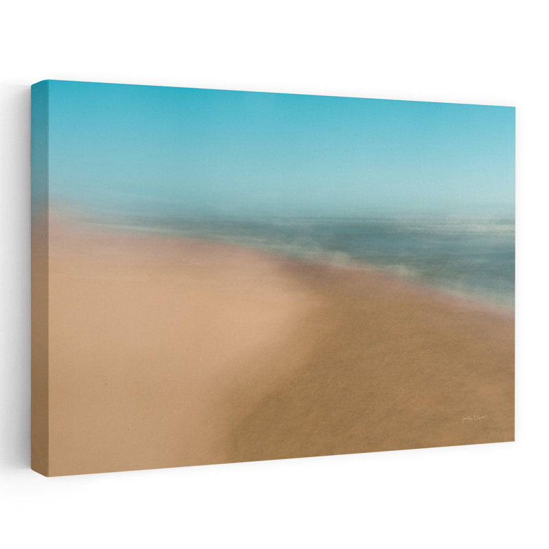 Sable et surf, plage de Bokeh bleue contemporaine, H 36 po x l 24 po