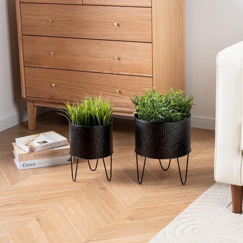 Indoor Black Metal Elevated Planter