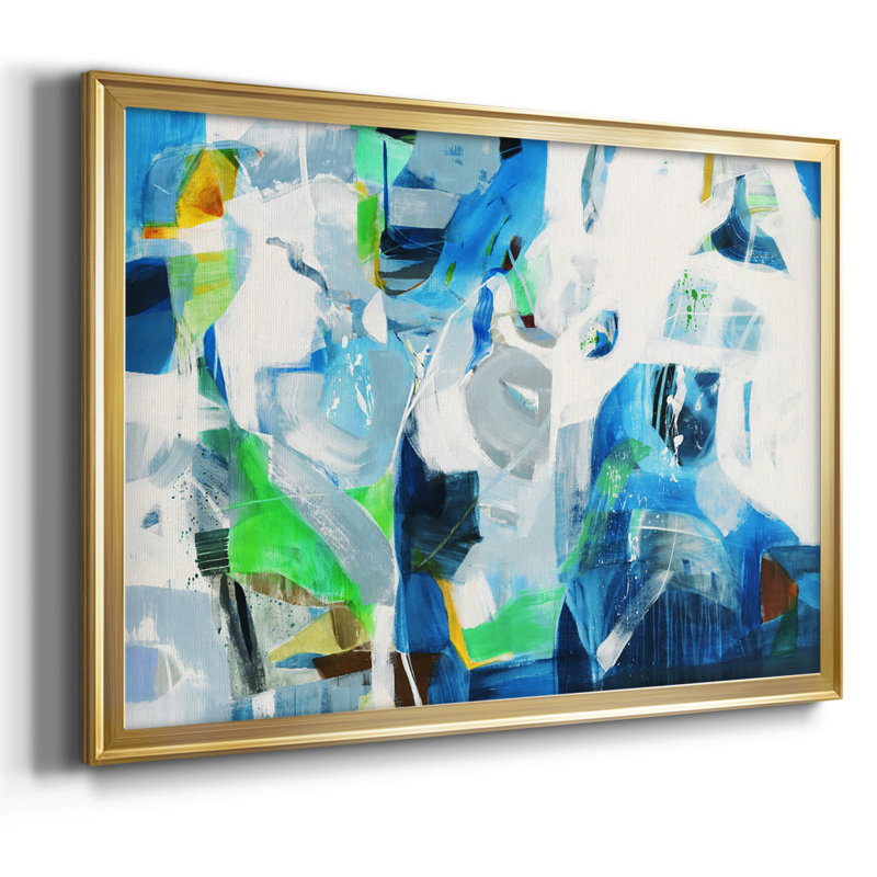 " Down The Rapids ", Gold Floater Framed Canvas, 18" H x 26" W x 1.5" D