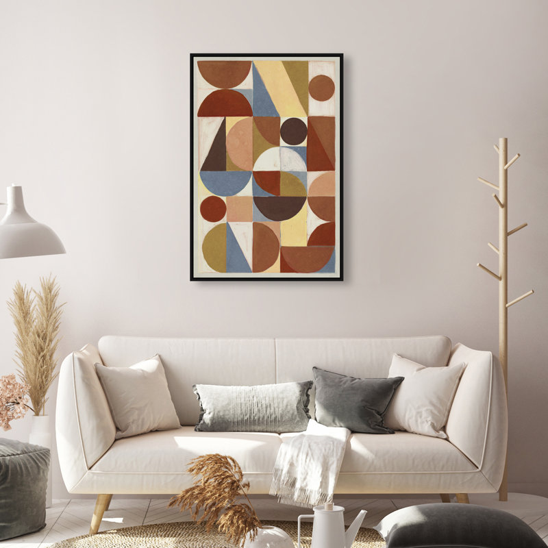 Tiles II Print by Oliver Gal, 21"H x 31"W, Black Floater Frame