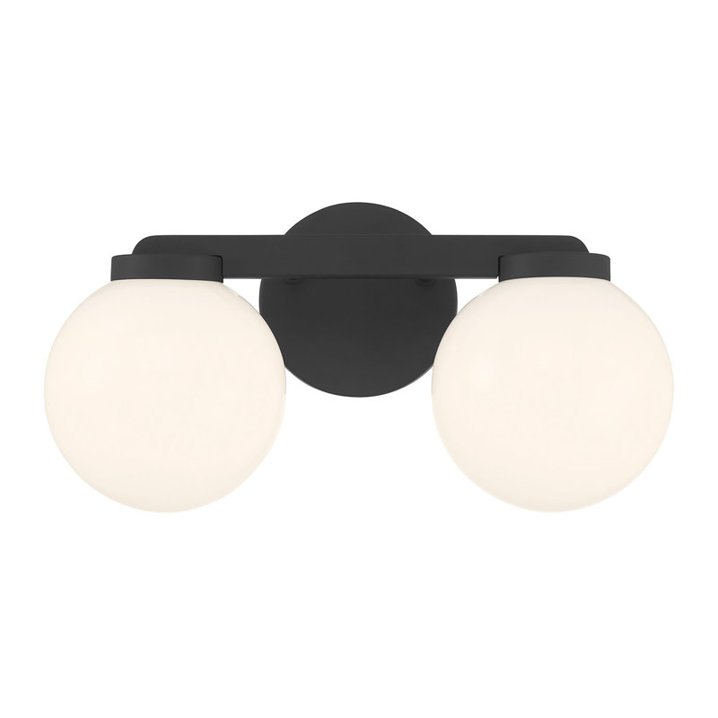 Meuble-lavabo 2 lumières Alvida, Noir, Deux lumières, H 8 po x l 14 po x P 7 po