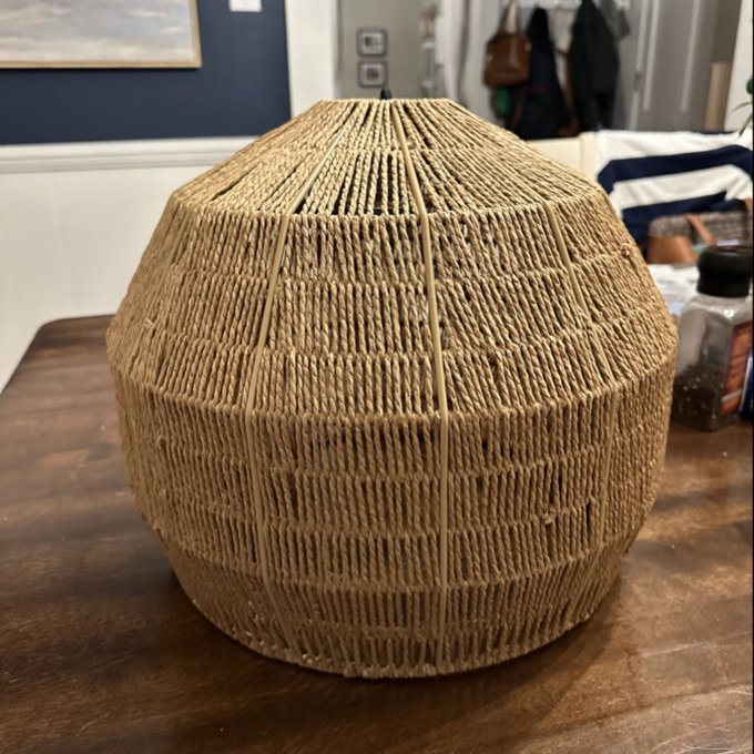 13" Handwoven Tropical Boho Coastal Pendant Light | Adjustable for Kitchen, Dining, Living Room & Patio , Durable & Easy to Install, UL Certified
