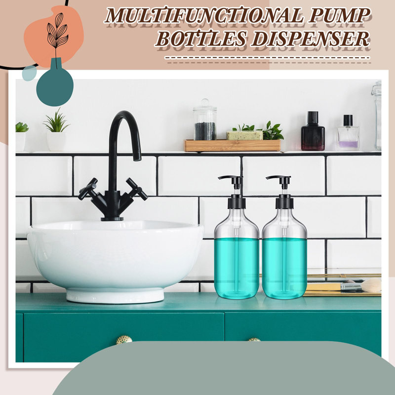 24 pièces Distributeur de savon Pompe en plastique vide Bouteille de savon en vrac Distributeur de shampoing réutilisable pour désinfectant pour les mains Lotion nettoyante pour le corps Bain de toilette (16.9 oz)
