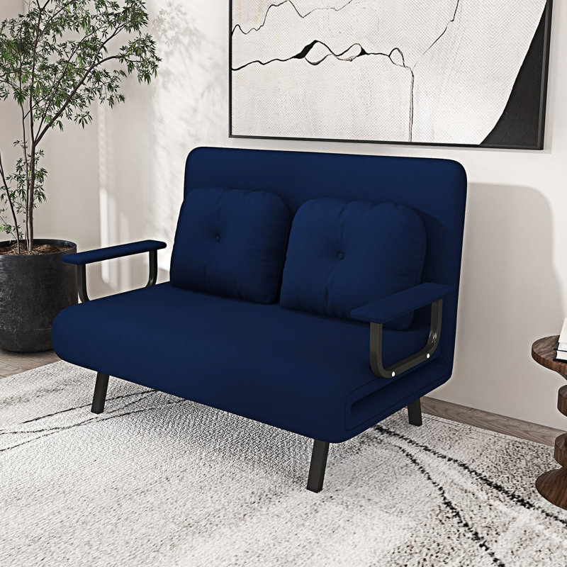 Fauteuil convertible avec coussin, Bleu