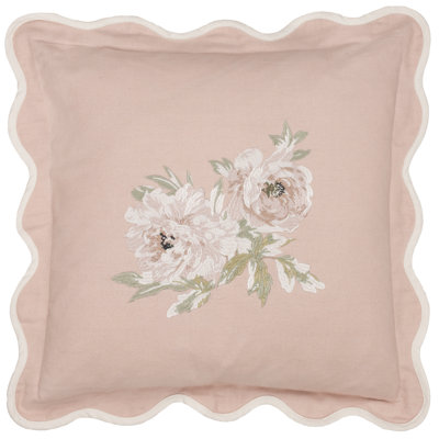 Adele Down Blend Floral Pink Square Cushion