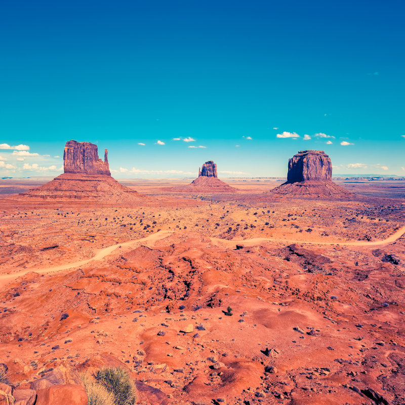 Monument Valley Under Sky by Frederic Prochasson - Wrapped Canvas Print, 30cm H x 30cm W
