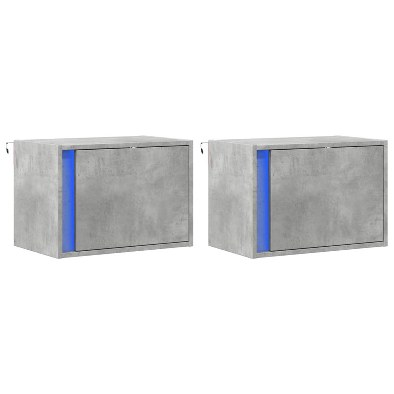 Dawane 50cm W Manufactured Wood Bedside Table, Concrete Grey