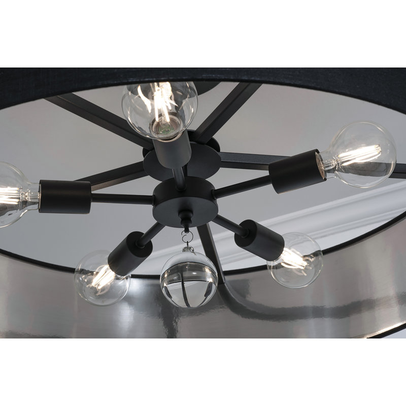 Luminaire suspendu Woodvale - 30 po, Noir, Noir / argent