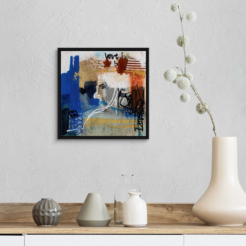 «Love Always I» par B. Robert - reproduction d'art, Toile avec cadre noir, H 14 po x l 14 po x P 1,75 po