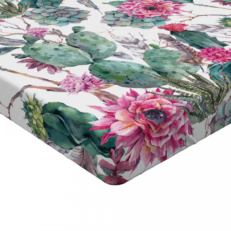 Microfiber Floral Fitted Sheet, Full Fitted Sheet