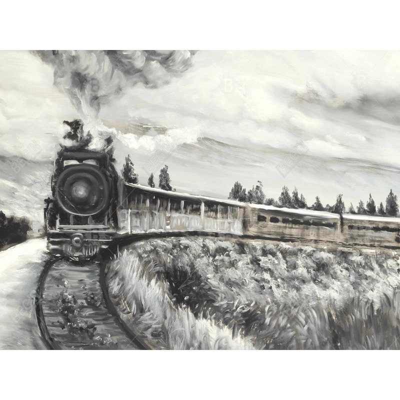 Steam engine train duvet cover | Black & white bedroom decor