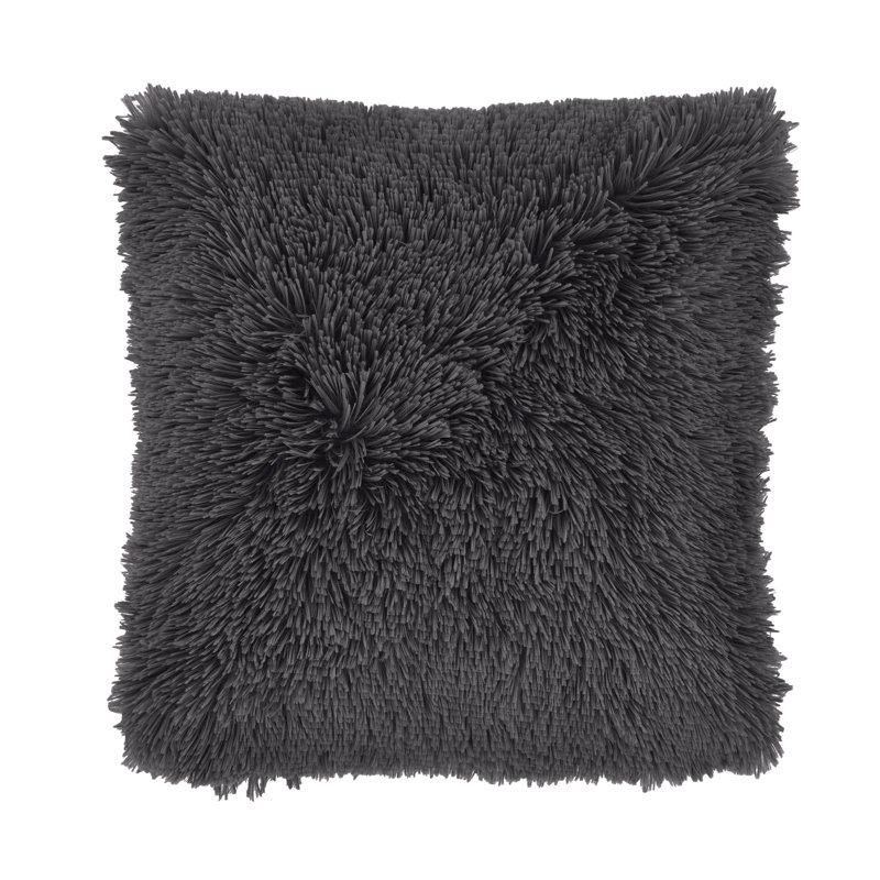 Cuddly Deep Pile Faux Fur Cushion Cover, Grey