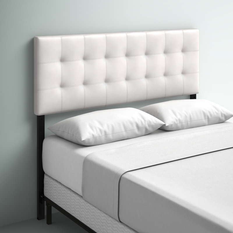 Lily Upholstered Panel Headboard, Queen, White