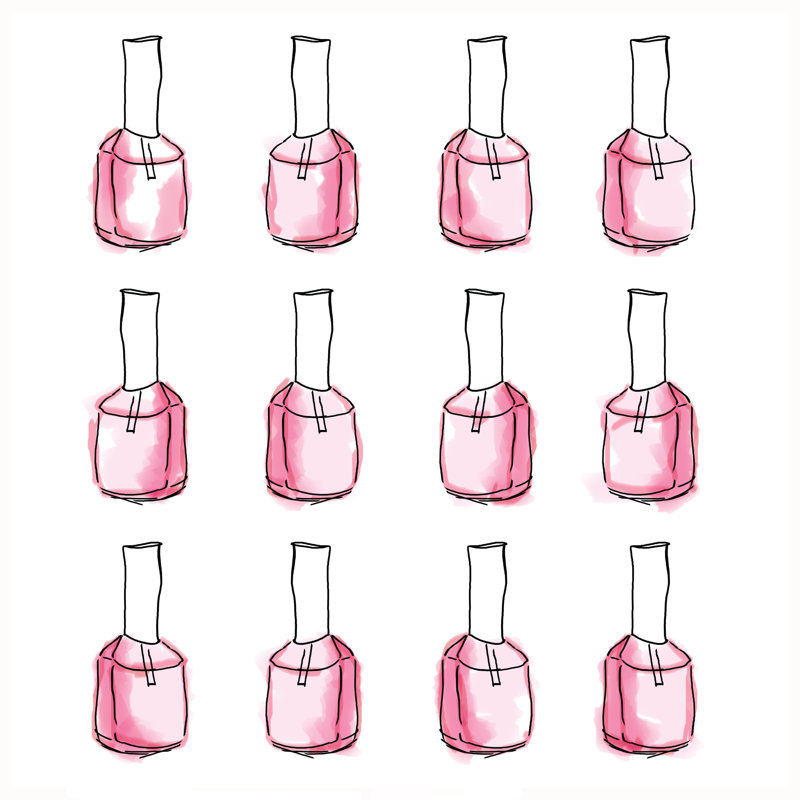 Nail Polish - Wrapped Canvas Painting, 30cm H x 30cm W x 3.8cm D