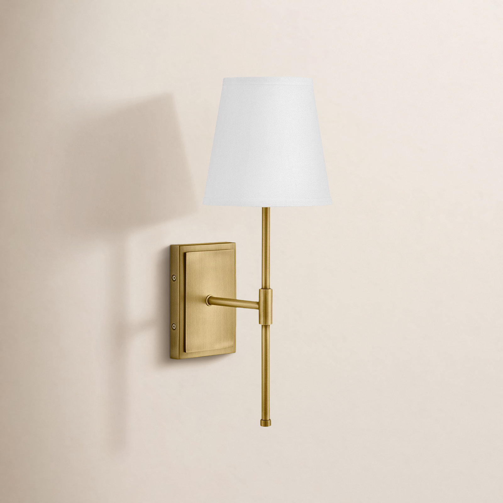 Janis Single Light Steel Dimmable Wallchiere, Lacquered Brass