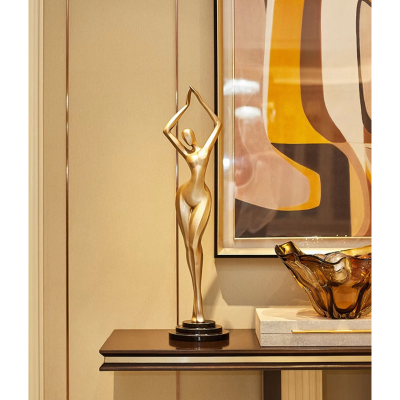Sculpture Minimalist, Or, H 27,17 po x l 6,69 po x P 5,31 po 