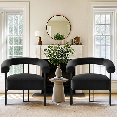 Ensemble de 2 chaises d'appoint rembourrées à 3 pieds de 29,5 po de largeur