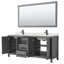 Ensemble de meuble-lavabo double 80 po avec dessus en quartz et miroir Daria-100481633-100481638-100502010