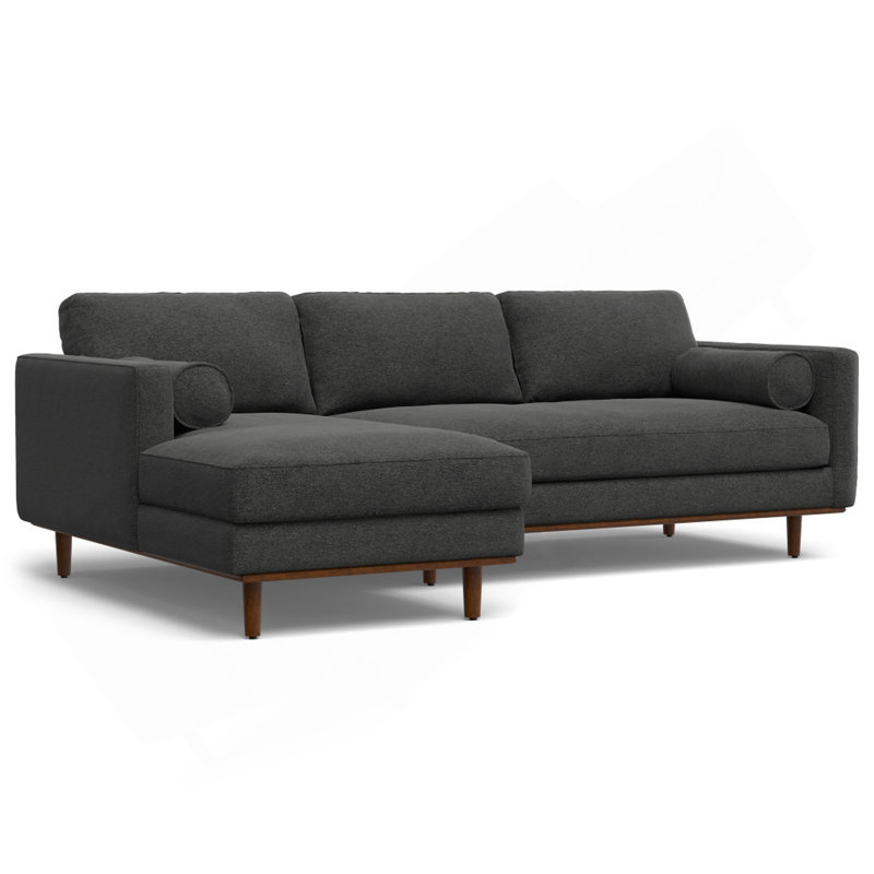 Morrison Left Sectional Sofa, Charcoal Gray, Left Hand Facing