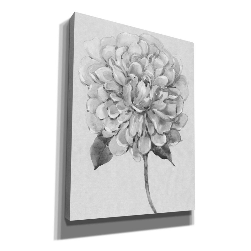 «Silvertone Floral I» par Tim O'toole, art mural sur toile, H 16 po x l 12 po x P 0,75 po