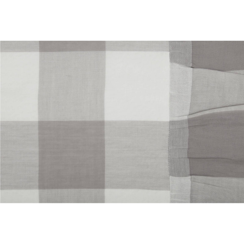 100% Cotton Flatweave Checkered - Set of 2, King, Light Gray