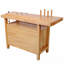 50" Professional Rubberwood Solid Wood Workbench-3 Drawers, 1 Cabinet Door & Open Shelf, Natural Finish For Garage, Woodworking Carpenter Workshop & Home Use