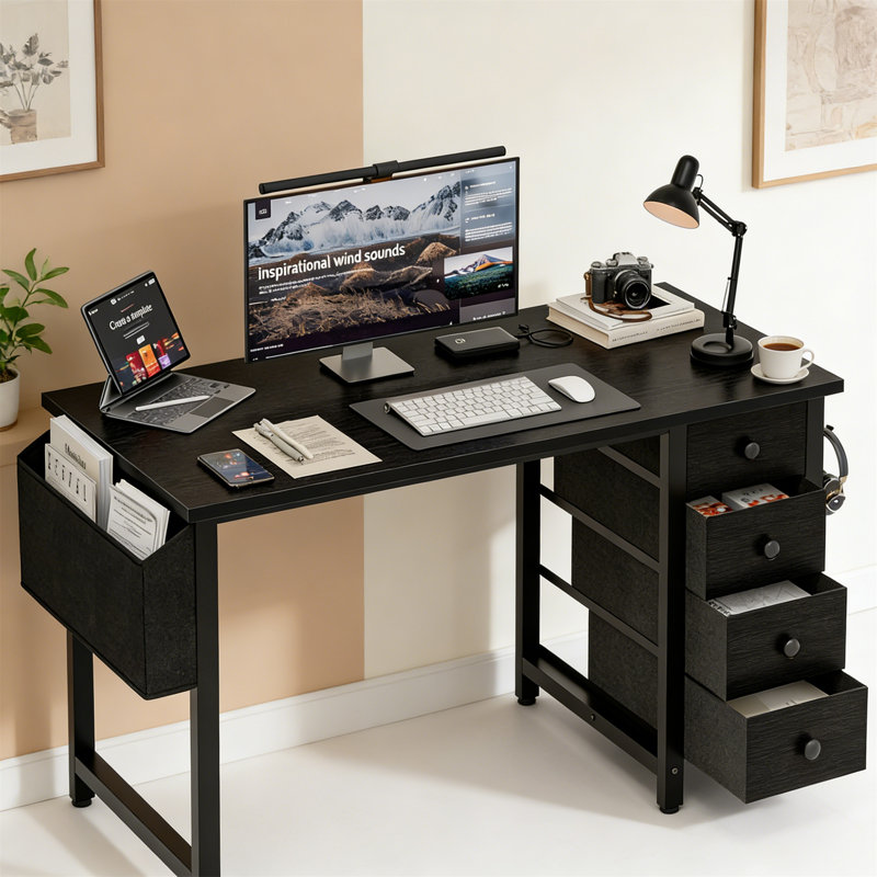 Metal Base Computer Desk
