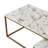 Carbone Modern Marble Effect Coffee Table with Lower Shelf Storage and Brass-Finish Frame