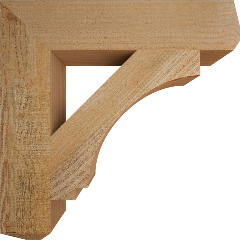 4"W x 20"D x 20"H Imperial Craftsman Rough Sawn Bracket, Douglas Fir, 20" H x 4" W x 20" D, Douglas Fir (Round)