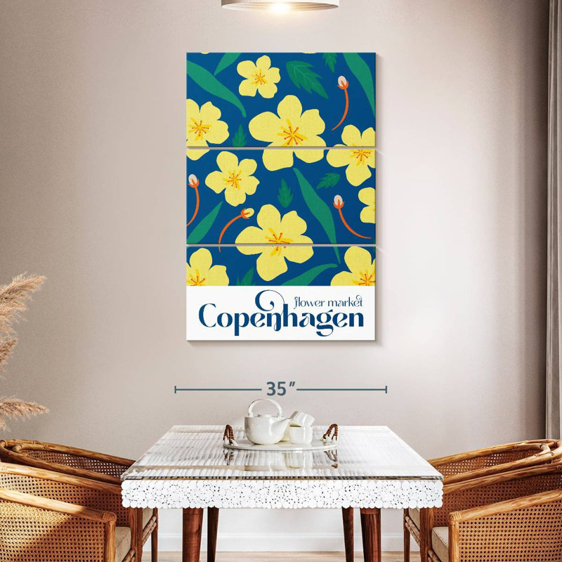 Affiche du marché aux fleurs Harnek Copenhagen, H 50 po x l 32 po